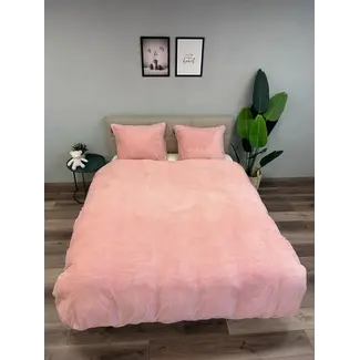 Beau Maison Teddy fleece dekbedovertrek onderkant microvezel - Roze