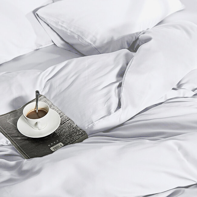 Bamboe dekbedovertrek wit