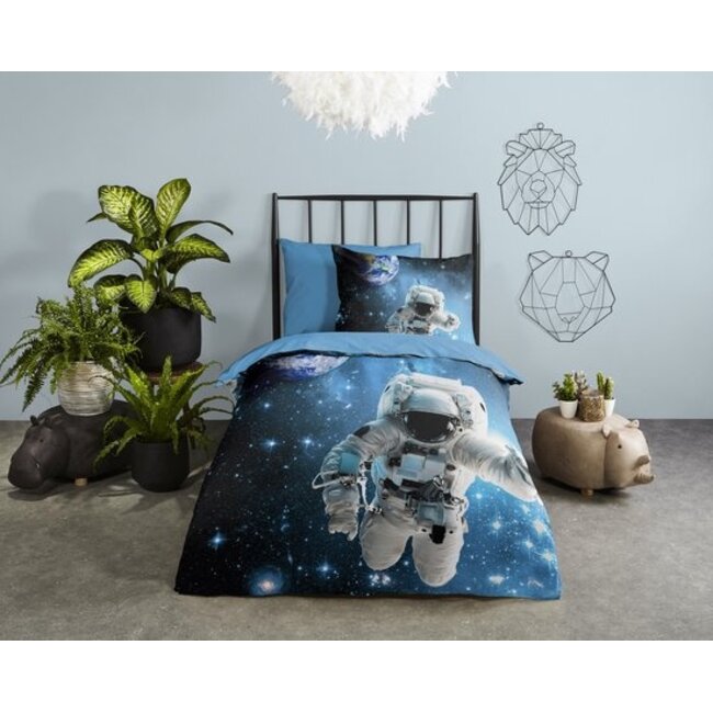 Katoen kinderdekbedovertrek Astronaut - 140x220 + 60x70 cm