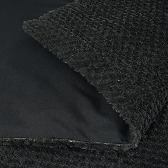 Teddy dekbedovertrek Fur - antraciet - onderkant microvezel
