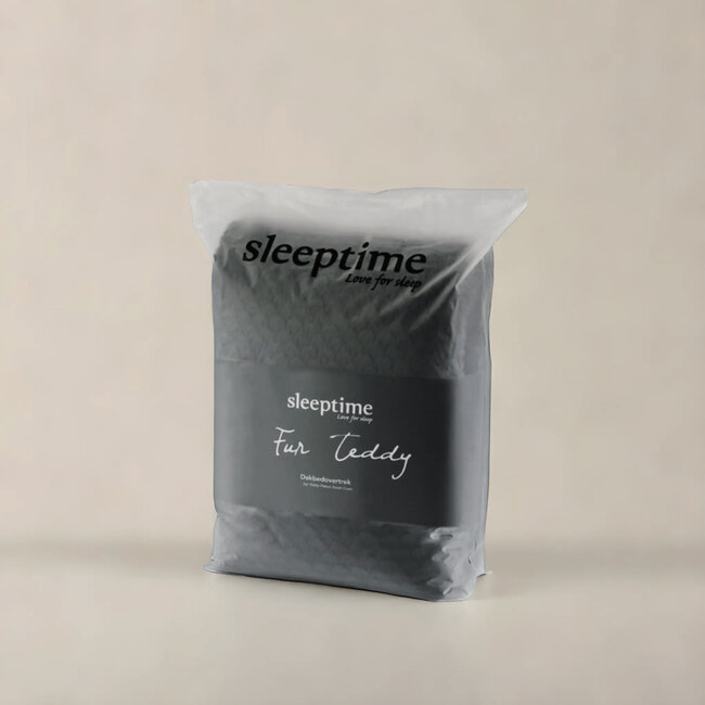 Teddy dekbedovertrek Fur - antraciet - onderkant microvezel