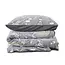 Teddy Fleece kinderdekbedovertrek - Glow in the dark - Dinosaurs - Grijs - 140x220 + 60x70 cm
