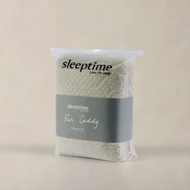 Dekbedovertrek Teddy Fur - taupe - onderkant microvezel