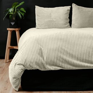 Sleeptime Teddy dekbedovertrek Rib fleece - crème - onderkant microvezel
