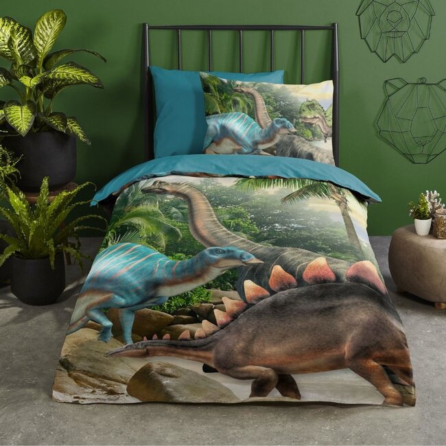 Microvezel dekbedovertrek Prehistory Dino - 140x220 + 60x70 cm