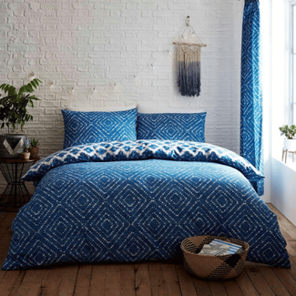 Snoozeville Microvezel dekbedovertrek Indigo diamonds