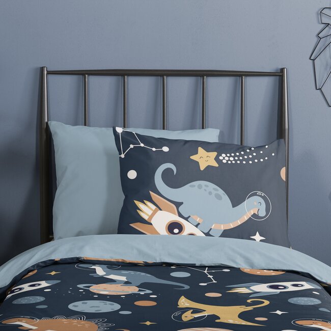 Dekbedovertrek Spacedino - Microvezel - 140x220 + 60x70 cm