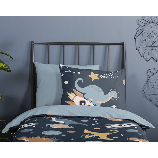 Dekbedovertrek Spacedino - Microvezel - 140x220 + 60x70 cm