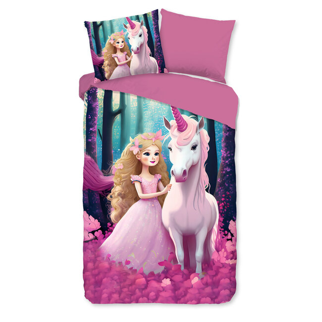 Microvezel kinderdekbedovertrek Prinses Julia - 140x220 + 60x70 cm
