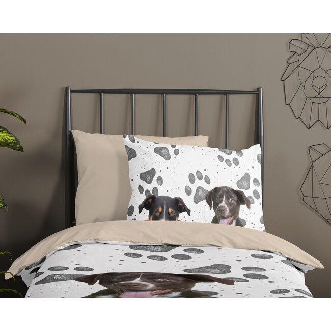 Microvezel kinderdekbedovertrek Hond Yuan - 140x220 + 60x70 cm