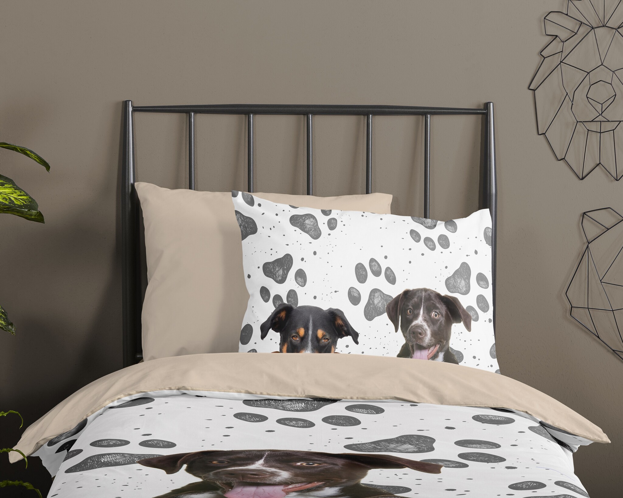 Microvezel kinderdekbedovertrek Hond Yuan - 140x220 + 60x70 cm