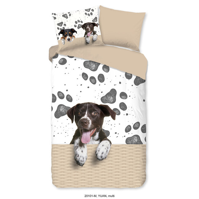 Microvezel kinderdekbedovertrek Hond Yuan - 140x220 + 60x70 cm