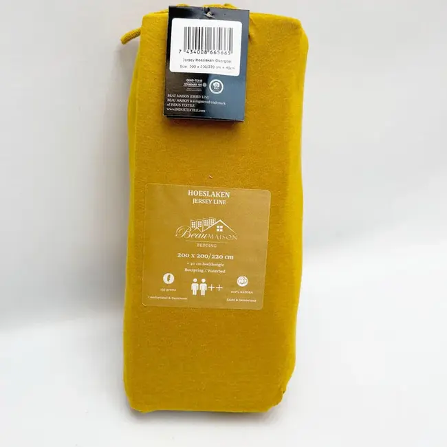 Hoeslaken - enkel jersey 135gr - geel