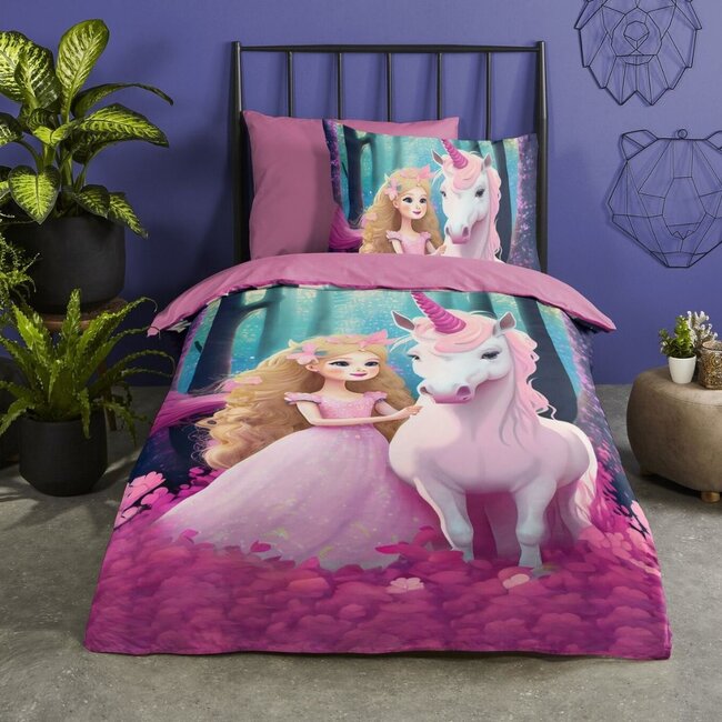 Microvezel kinderdekbedovertrek Prinses Julia - 140x220 + 60x70 cm