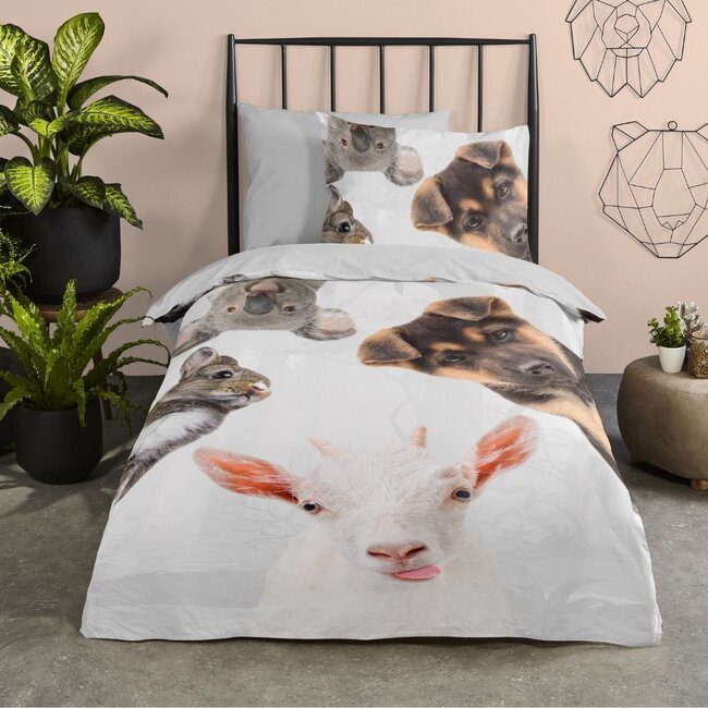 Dekbedovertrek animals - Katoen - 140x220 + 60x70 cm