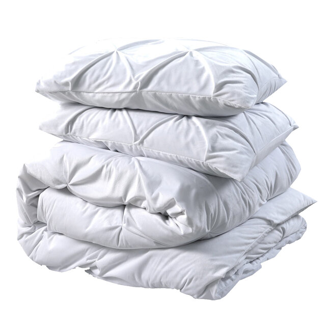 Velvet dekbedovertrek Pintuck - wit