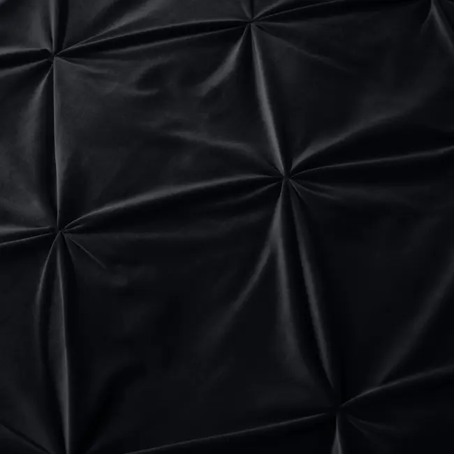Velvet dekbedovertrek Pintuck - zwart