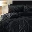 Velvet dekbedovertrek Pintuck - zwart