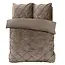 Velvet dekbedovertrek Pintuck - taupe