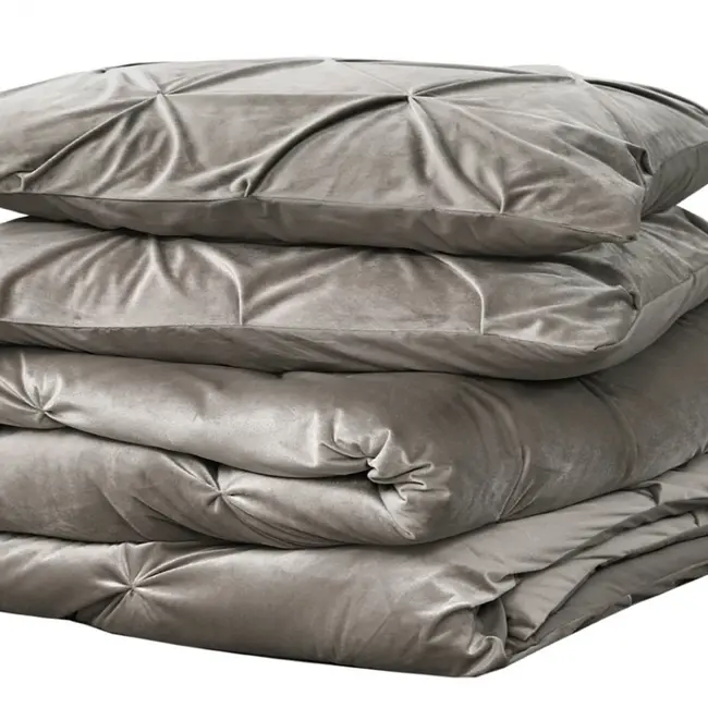 Velvet dekbedovertrek Pintuck - zand