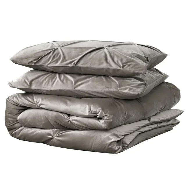 Velvet dekbedovertrek Pintuck - zand