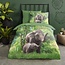 Katoen dekbedovertrek Olifanten - 140x220  + 60x70 cm