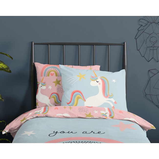 Dekbedovertrek Unicorn Suus - Katoen -  140x220 + 60x70 cm