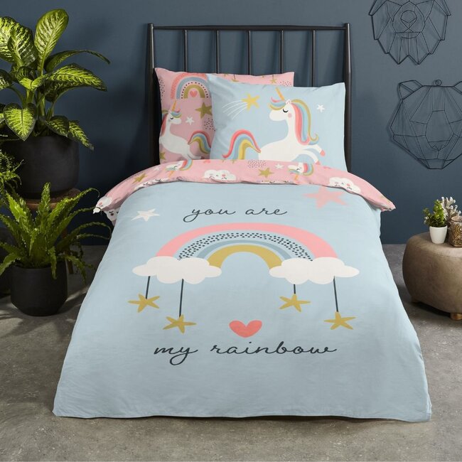 Dekbedovertrek Unicorn Suus - Katoen -  140x220 + 60x70 cm
