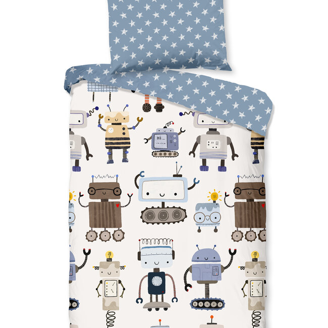 Ledikant dekbedovertrek Robo - katoen - 100x135 + 40x60 cm