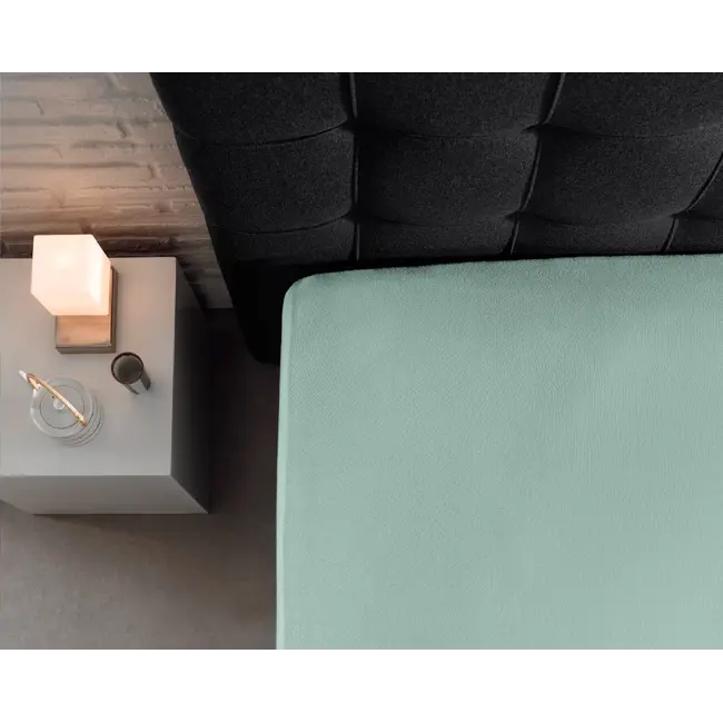 Hoeslaken - enkel jersey 135gr - pastel blauw