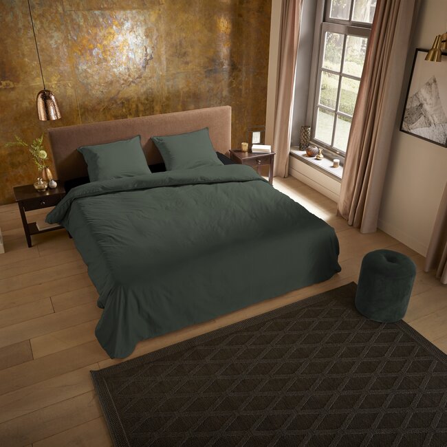 Microvezel dekbedovertrek uni groen