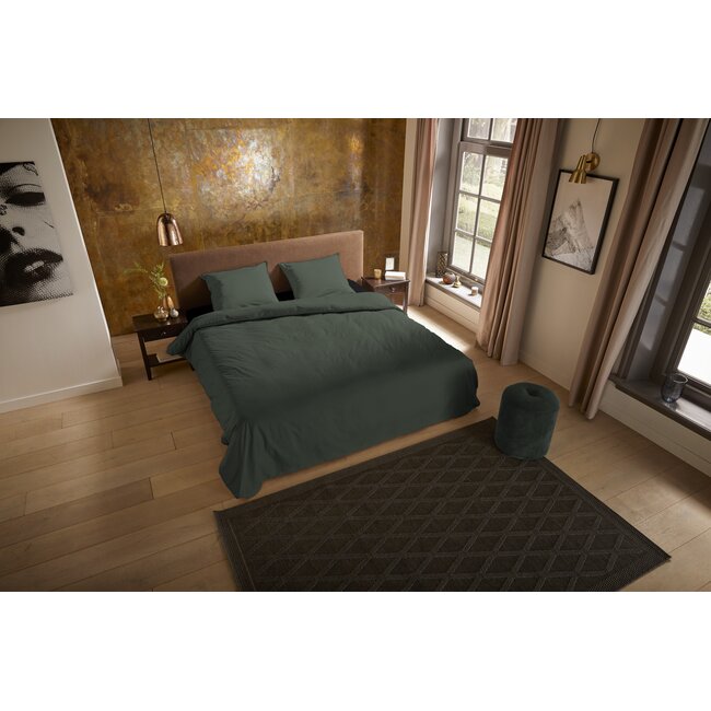 Microvezel dekbedovertrek uni groen