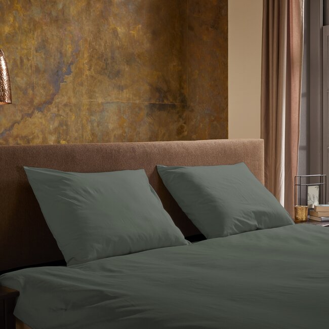 Microvezel dekbedovertrek uni groen