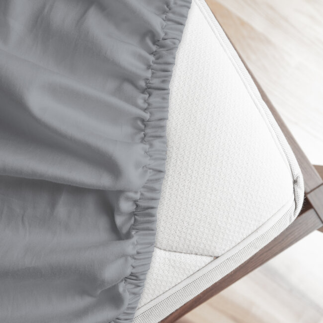 Flanel hoeslaken - grijs