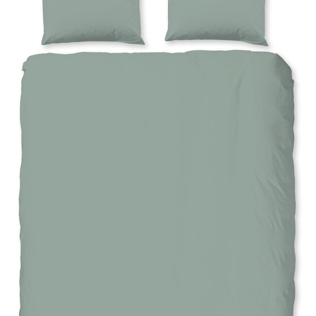 Flanel dekbedovertrek uni - groen