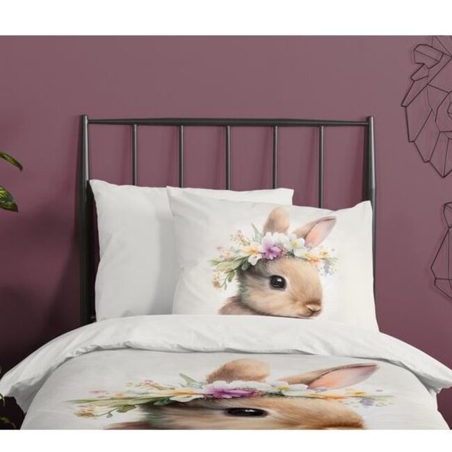 Microvezel kinderdekbedovertrek Konijn Evi - 140x220 + 60x70 cm