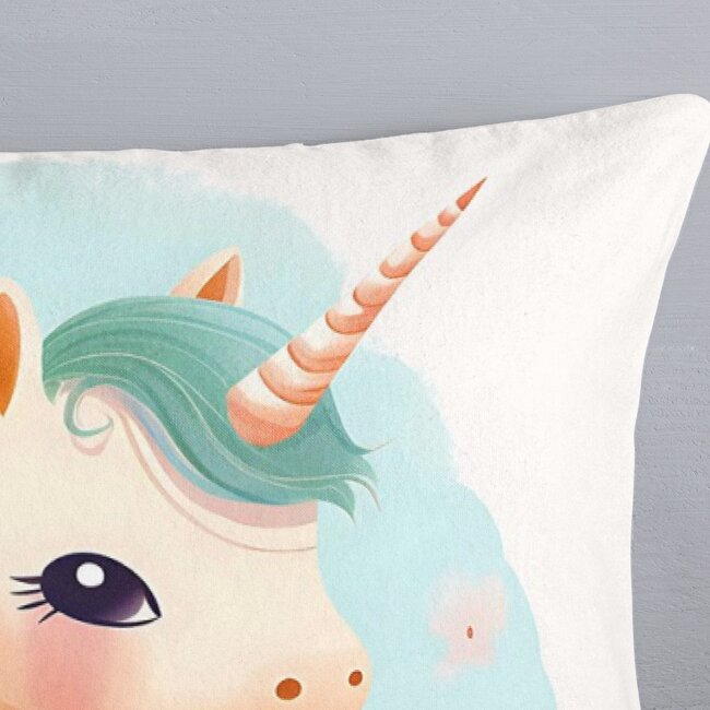 Flanel kinderdekbedovertrek One Unicorn - 140x220 + 60x70 cm