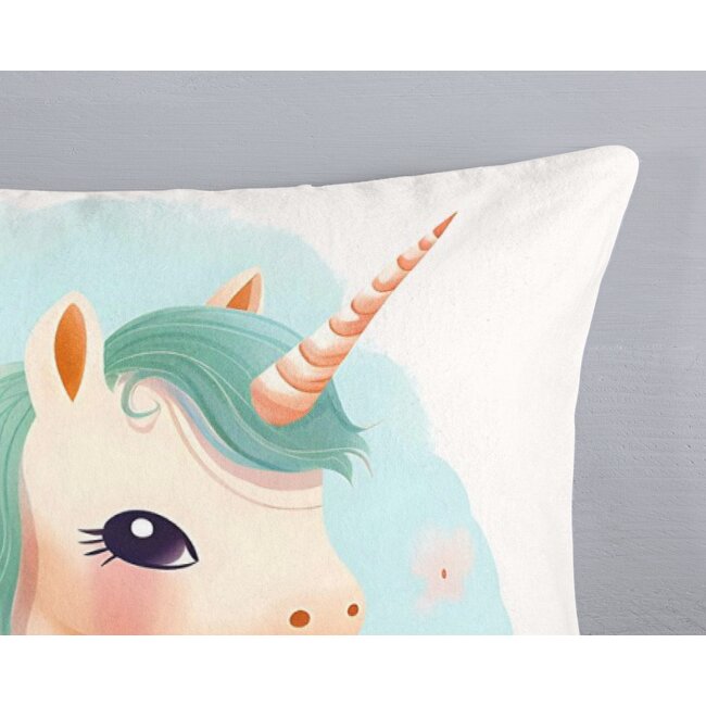 Flanel kinderdekbedovertrek One Unicorn - 140x220 + 60x70 cm