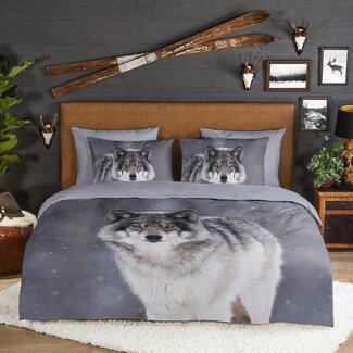 Good Morning Flanel dekbedovertrek Wolfie