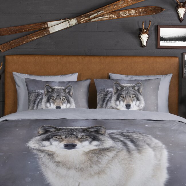 Flanel dekbedovertrek Wolfie