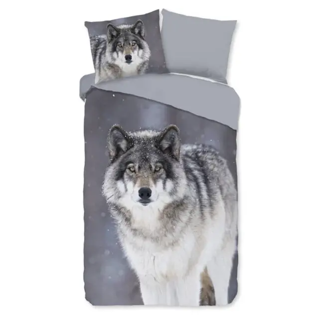 Flanel dekbedovertrek Wolfie