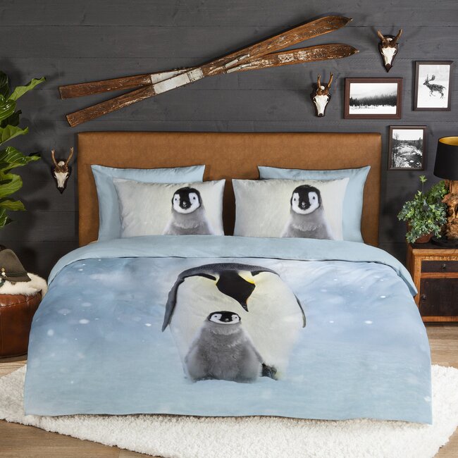 Flanel dekbedovertrek Pinga blauw