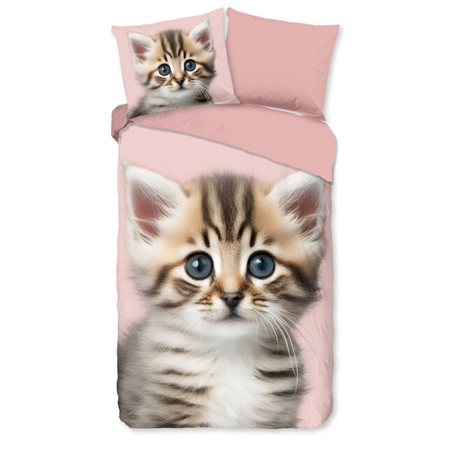 Flanel kinderdekbedovertrek meow  - flanel - 140x220 + 60x70 cm