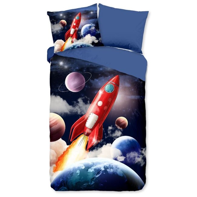 Microvezel kinderdekbedovertrek Rocket - 140x220 + 60x70 cm