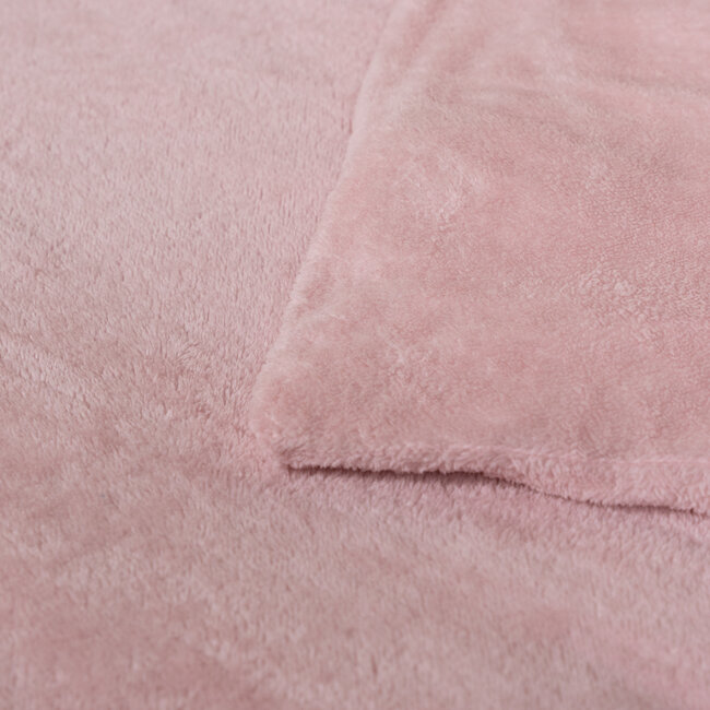 Teddy fleece dekbedovertrek - licht roze - 2 kanten teddy