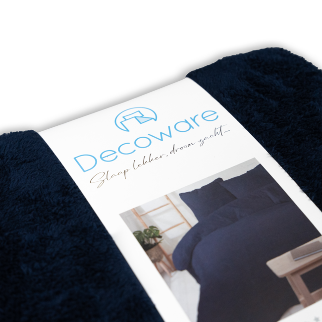 Teddy fleece dekbedovertrek - navy - 2 kanten teddy