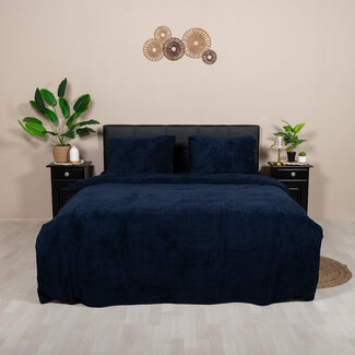 .Teddy by Decoware® Teddy fleece dekbedovertrek - navy - 2 kanten teddy