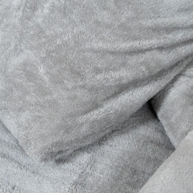 Teddy fleece dekbedovertrek - grijs - 2 kanten teddy