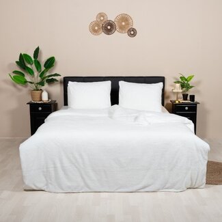 .Teddy by Decoware® Teddy fleece dekbedovertrek - wit - 2 kanten teddy