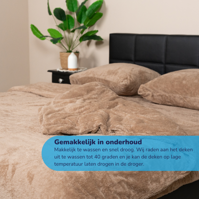 Teddy fleece dekbedovertrek - Mink - 2 kanten teddy